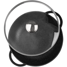 Orion GRANDE WOK serpenyő átm. 32 cm, üveg fedő (112979) edény