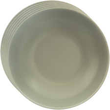 Orion Greenish kerámia mély tányérkészlet, 20,5 cm, 6 db tányér és evőeszköz