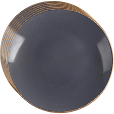 Orion Kerámia sekély tányérkészlet, szürke máz, 27cm, 6 db, szürke tányér és evőeszköz