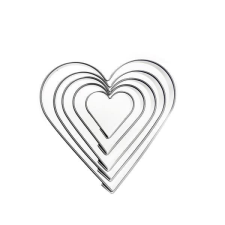 Orion Rozsdamentes acél sütikiszúró, szív, 5 darab sütés és főzés