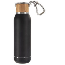 Orion Thermo palack, rozsdamentes acél/bambusz 0,6 l fekete termosz