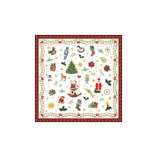 Ornaments All Over red papírszalvéta 33x33cm, 20db-os konyhai eszköz