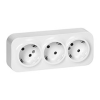 ORNO Földelt dugalj (2P+F), 3-as, falon kívüli, (16A/230V), IP20, fehér