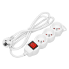 ORNO Hosszabbító, kapcsolós, 3 schuko aljzat, 3x1, 3m csatlakozó kábel, max. 10A, fehér