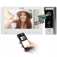 ORNO Video kaputelefon készlet, LCD 7" "VIFAR WiFi + okostelefon applikációval, kézibeszélő nélküli, kapu vezérlés, fehér kaputelefon
