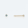  Orrlyukasztó - aquamarine kővel - pezsgő szín 2mm - medisept készülékhez