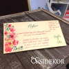 OrsiDekor Esküvői meghívó fából, nyomtatott virágos grafikával