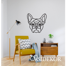 OrsiDekor Geometrikus francia bulldog kutya falikép fából grafika, keretezett kép