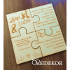 OrsiDekor Puzzle meghívó, gravírozott modern mintával