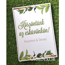 OrsiDekor Üdvözlő tábla greenery grafikával dekorációs kellék