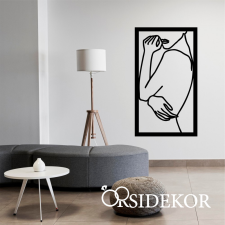 OrsiDekor Vonalas női akt falikép fából grafika, keretezett kép