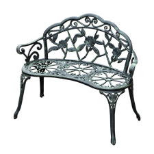 Osoam Kerti pad antik virágmintás fém kerti ülőbútor 100x54x80 cm kerti bútor