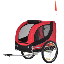 Osoam Kutyaszállító kerékpár utánfutó 130x73x90 cm bicikli utánfutó piros-fekete kerékpár utánfutó