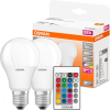 Osram 2x LED izzó A60 E27 9W = 60W 806lm RGBW 180° OSRAM Star + Távirányító