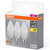 Osram 3PAK LED izzó E14 B37 4.9W = 40W 470lm 2700K Meleg 200° OSRAM