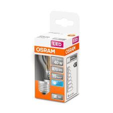  OSRAM Star LED kisgömb, átlátszó üveg búra, 4W 470lm 4000K E27, átlagos élettartam: 15000 óra, fényszín: hideg fehér LED ST CL P 40 FIL 4W 4000K E27 ( 4058075435148 ) izzó