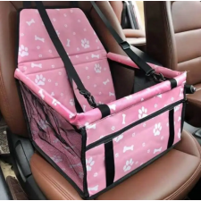  Összecsukható biztonsági kutyaülés autóba, kisállat hordozó, rózsaszín mintás szállítóbox, fekhely kutyáknak