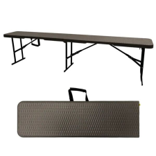 Összecsukható kerti catering pad 183 cm, barna HDPE, hordozófogantyú kerti bútor