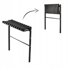  Összecsukható pad háttámlával - fekete 68 cm 62548 kerti bútor