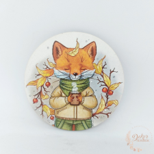  Őszi tábla - róka forró csokival dekorációs kellék