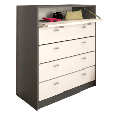  Ötrészes cipősszekrény, grafit/fehér, VIVAT NEW TYP 4 bútor