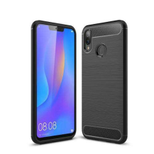 OTT! HUAWEI nova 3i, P Smart+, OTT! CARBON mobiltok, Karbon mintás, Fekete tok és táska