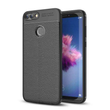 OTT! HUAWEI P Smart, Enjoy 7S, OTT! LEATHER mobiltok, Fekete tok és táska