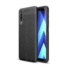 OTT! SAMSUNG SM-A750F Galaxy A7 (2018), OTT! LEATHER SERIES mobiltok, Fekete tok és táska