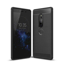 OTT! SONY Xperia XZ2 Premium (2018), OTT! CARBON mobiltok, Karbon mintás, Fekete tok és táska