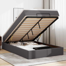  Ottomán ágykeret matraccal Szürke 120x200cm műbőrrel ágy és ágykellék