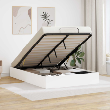  Ottomán Ágykeret tárolóval Fehér 193 x 120 x 25 cm Faforgácslap ágy és ágykellék