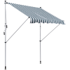 Outsunny kültéri napellenző, görgős kivitel hajtókarral, teleszkópos vázzal és állítható szöggel, fehér és zöld, 200x150 cm állítható szöggel