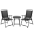 Outsunny Set de Grădină 3 Piese cu 2 Scaune 53.5x64x93 cm și Măsuță de Cafea Ø45x50 cm, din Metal, Negru