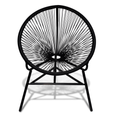  Ovális alakú poly rattan szék fekete kerti bútor