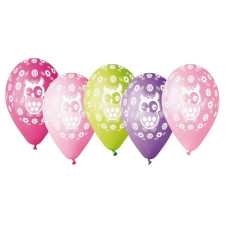  Owl, Bagoly léggömb, lufi 5 db-os 12 inch (30 cm) party kellék