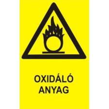  Oxidáló anyag! - műanyag, 150*100mm információs tábla, állvány