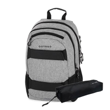 Oxybag iskolatáska hátizsák tolltartóval - Grey Melange iskolatáska