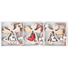 Ozdoba MagicHome Vianoce, anjel, závesná, bal. 9 ks, 5,5x7,5 cm karácsonyi dekoráció