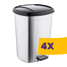 Özer Plastik Fémhatású pedálos szemetes kivehető vödörrel 50L (Karton - 4 db) szemetes