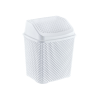 Özer Plastik Rattan hatású fürdőszobai billenőfedeles szemetes Fehér 6L