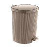Özer Plastik Stripes pedálos szemetes kivehető vödörrel Bézs 20L