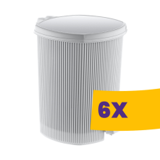 Özer Plastik Stripes pedálos szemetes kivehető vödörrel Fehér 20L (Karton - 6 db) szemetes