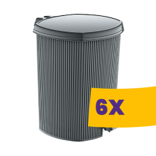 Özer Plastik Stripes pedálos szemetes kivehető vödörrel Szürke 20L (Karton - 6 db) szemetes