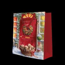  P.W.AGB2017502 Basket with puppies papír ajándéktáska big 30x41x12cm ajándéktasak