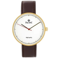 Pacific Agnus női kvarc karóra, barna bőrszíj, 43 mm, WR30 karóra