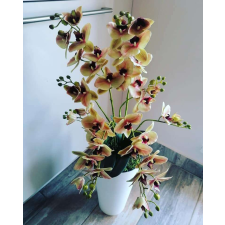  Padlóvázás élethű orchidea dekor 4 virágos változat ajándéktárgy