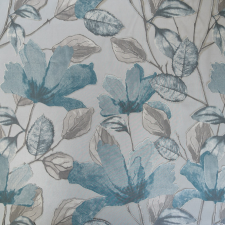  Padova/305-615 aqua levélmintás organza függ. ÓZS lakástextília