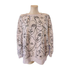  Page One fehér mintás női sport pulóver (méret: L) női pulóver, kardigán