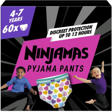 Pampers Ninjamas Pyjama Pants, szívecskés, 4-7 év (60 db) pelenka