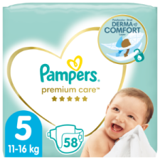 Pampers Premium Care Pelenka, 5 Méret, 58 db, 11kg-16kg pelenka